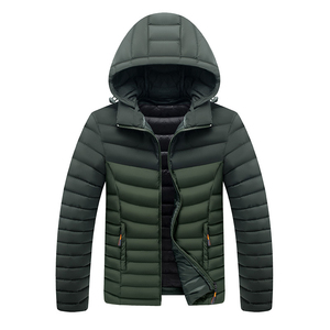 Men's Winter Puffer Jacket Custom Made High Quality Coated Breathable Outdoor Long Sleeve Hooded Collar <b>Waterproof</b> Windproof - Product Image 3