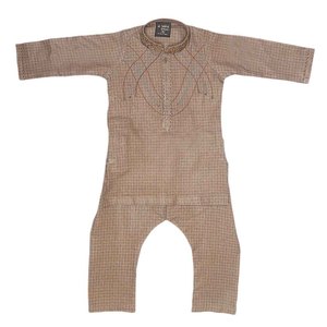 Traje Shalwar Bordado para Niños - Marrón - Product Image 2