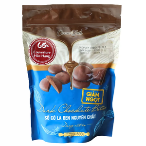 Biscuits et gâteaux de boulangerie au chocolat pur personnalisés en gros, HALAL, en forme de bouton, au vrai chocolat noir 65% cacao, bon prix fournisseur - Product Image 1