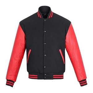 Blouson bombardier vintage personnalisé veste de baseball Letterman en laine manches en cuir veste universitaire pour l'hiver Streetwear avant OEM ODM - Product Image 1