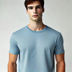 เสื้อยืดแขนสั้นคอตตอนคอมบ์สำหรับผู้ชาย280 GSM เสื้อลำลองเปิดไหล่ใส่ได้ทั้งชายและหญิงผ้าคอตตอนคอมบ์100% ออกแบบโลโก้ได้ตามต้องการ - Product Image 4