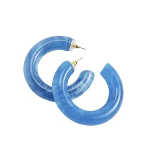 Aantrekkelijk Design Hars Blauwe Kleur Oorbellen Voor Bruiloft Verloving Modieuze Sieraden Oorbellen Hoge Kwaliteit Modern Design