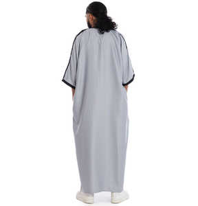 Wholesale Customized ODM Traditional Islamic Thobe Top Selling Premium Quality Embroidered Neckline Islamic <b>Thobes</b> <b>for</b> <b>Men's</b> - Product Image 3