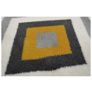 Tapis de salon rectangulaire géométrique jaune Netline Home Maestro, fabriqué à la machine, tapis de chevet pour adolescents - Product Image 2