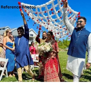 ผ้าคลุมหน้าเจ้าสาวโรแมนติก Phoolon ki chadar ดอกมะลิสีขาวออกแบบได้ตามต้องการงานแต่งงานแบบอินเดีย - Product Image 3