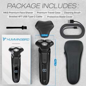 Rasoir Électrique Rotatif Premium pour Hommes, Rechargeable, Utilisation Humide et Sèche, avec Tondeuse Électrique Escamotable, Étanche IPX7, pour le Visage, Sans Fil - Product Image 2