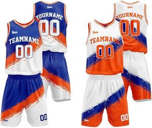 Usine directe en gros personnalisable réversible respirant maillots de basket-ball ensembles Polyester imprimé Logo uniforme de haute qualité - Product Image 6