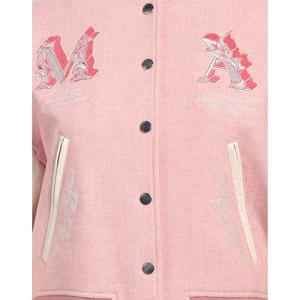 Haute Qualité Laine Tricoté Respirant Femmes Varsity Letterman Baseball Bomber Vestes Boxy Matelassé Conception Broderie - Product Image 4