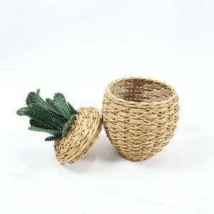 Best Quality Fruit Shape <b>Rattan</b> <b>Basket</b> Pineapple Kid Bed Room Decoration Handmade Natural <b>Baskets</b> Wholesale - Product Image 2