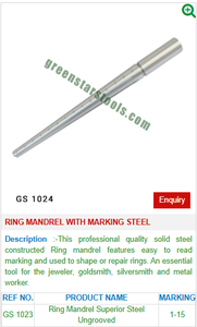 Mandril de anillo con acero de marcado GS 1023 para herramientas de joyería-Herramientas de joyería - Product Image 2