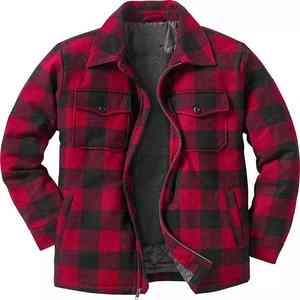 High Quality Jacket for Man, Man Jacket Plaid Flannel <b>Shirts</b> Thick <b>Quilted</b> Lined Long Sleeve Winter <b>Shirt</b> Cotton winter jacket - Product Image 1
