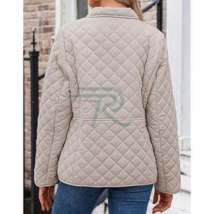 Veste matelassée épaisse d'automne pour femme, respirante, en coton élasthanne brillant, fermeture éclair, style uni, grande taille, poche kangourou - Product Image 5
