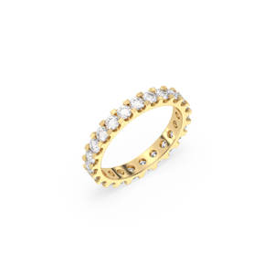 Bague éternelle en or massif 14K 18K avec diamant rond de laboratoire CVD HPHT de REYES, sur mesure, bijoux fins unisexes - Product Image 6