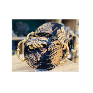 Plateaux en marbre en métal de la meilleure qualité avec poignées Plateau de décoration intérieure au design moderne des fabricants et des fournisseurs - Product Image 2