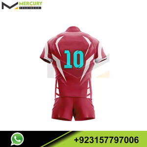 OEM ที่กำหนดเอง100% โพลีเอสเตอร์การออกแบบระเหิดเต็มรูปแบบพิมพ์ Unisex สวมชุดรักบี้ - Product Image 6