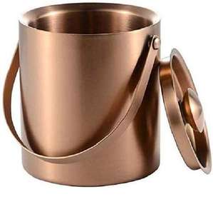 Enamel Design Insulated Metal Ice <b>Bucket</b> For Kitchen Table Top Decorative Ice Storage <b>Bucket</b> Soft <b>Drink</b> Bottle Cooler With Tong - Product Image 2