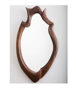 Cadre de miroir mural en bois de qualité supérieure, sculpture traditionnelle parfaite pour le bureau à domicile et l'intérieur de luxe par Azora Industries - Product Image 3