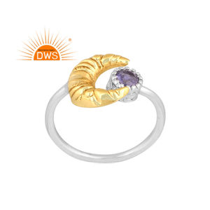 Anillo ajustable de piedras preciosas de iolita Natural de plata esterlina de último diseño, fabricante de joyería personalizada - Product Image 1