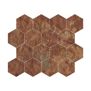 Estilo sellado en piedra 73mm 3 "Hexágono Azulejos de mosaico de cerámica vitrificados de cuerpo completo para oficinas y salas de exposición Baños paredes y pisos - Product Image 1