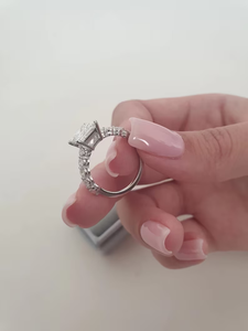 แหวนแต่งงานสีทอง14K 3.0CTW เจ้าหญิงตัดห้องปฏิบัติการการหมั้นของเจ้าสาวเครื่องประดับชั้นดีสำหรับปาร์ตี้แหวนทองคำแท้14K - Product Image 3