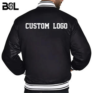 Chaqueta con letras unisex de béisbol universitario bombardero personalizado chaqueta de satén retro logotipo bordado de talla grande disponible teñido procesado - Product Image 4