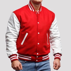 OEM Fabricant Blouson de baseball universitaire de haute qualité Veste Letterman en chenille avec patchs brodés Veste universitaire en cuir pour hommes - Product Image 5