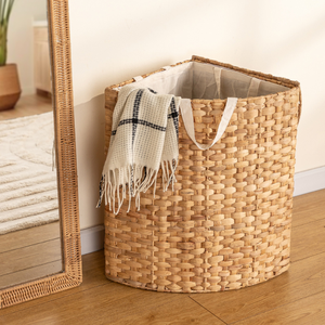 Best Price High Quality Water Hyacinth Checked <b>Laundry</b> <b>Basket</b> Organizer <b>Woven</b> <b>Laundry</b> <b>Basket</b> from Vietnamese - Product Image 6