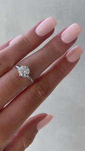 Anillos de compromiso de Joyería de diamantes de forma redonda 18K 6 garras diseñador oculto Halo solitario anillos IGI certificado laboratorio de diamantes cultivado - Product Image 6