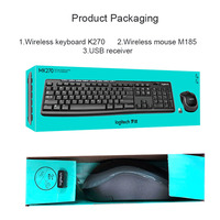 Logitech MK270-Clavier optique multimédia, souris de bureau, ensemble sans fil, original