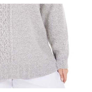 Maglione Vintage da Donna Karen Scott con Pannelli a Treccia, Alta Qualità, Grigio, Traspirante, Decorazione con Bottoni, Taglia Media per l'Autunno - Product Image 3