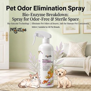 Spray Eliminador de Olores para Mascotas 500ml, Desodorante Enzimático, Eliminador de Olores de Orina y Heces para Perros y Gatos, Soluciones para Mascotas - Product Image 1