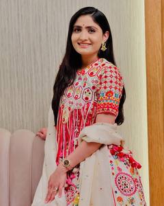 Lehenga Choli de Algodón Muselina Pesado con Estampado Digital y Bordado de Espejos, Estilo Indio-Pakistaní, Reversible, Casual, Largo Regular, Talla 42 - Product Image 2