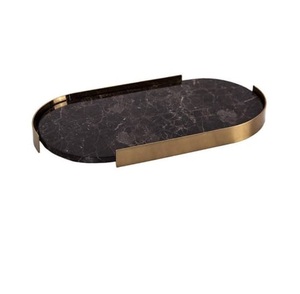 Wedding Party <b>Tabletop</b> Decorating Dinnerware Tray Home Kitchen Cafes and Restaurants Marble and Metal Serving Tray - Product Image 1