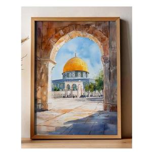 งานศิลปะติดผนังยอดนิยม โปสเตอร์อิสลาม วันอีด - รอมฎอน งานศิลปะติดผนังอิสลาม โปสเตอร์อักษรวิจิตรภาษาอาหรับ ของตกแต่งห้องนั่งเล่น งานศิลปะ - Product Image 5