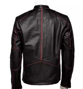 2024แจ็กเก็ตหนังแท้สไตล์ลำลองมีซิประบายอากาศได้ดีมีขาตั้งผ้าย้อมสีพื้นคงทนสำหรับฤดูหนาว - Product Image 2