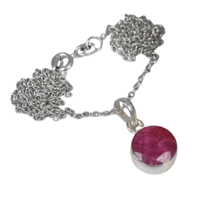 Pendentif pierre précieuse rubis meilleur cadeau d'anniversaire pour les filles de la mode pendentif en argent Sterling 925 avec 925 timbre pendentif en argent bijoux - Product Image 1