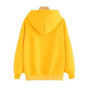 เสื้อฮู้ดผู้ชายสีพื้น ระบายอากาศได้ดี เป็นมิตรกับสิ่งแวดล้อม ผลิตจากโพลีเอสเตอร์/ผ้าฝ้ายผสม ทรงปกติ ผ้าถัก สวมใส่สบาย สีเหลือง - Product Image 2