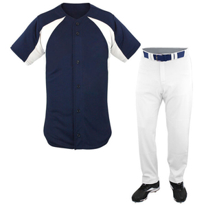 Vente en gros de maillot de baseball vierge à manches courtes, uniforme de baseball à sublimation personnalisé, uniforme de baseball à boutons pour hommes - Product Image 1