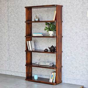KS68234 6-Tier Acacia Wood <b>Bookshelf</b> 80x30x160cm Standing Type for Living Room Bedroom Kids' Space - Product Image 2