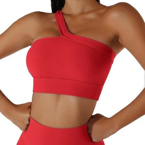 สปอร์ตบราออกกำลังกายเปิดไหล่ข้างเดียวสไตล์ลำลอง - Product Image 6