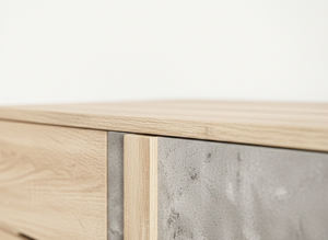 Étagère à chaussures de luxe à 8 niveaux SC603, chêne somana clair, panneau de particules en marbre clair, meubles de maison, design contemporain, salon, appartement - Product Image 3