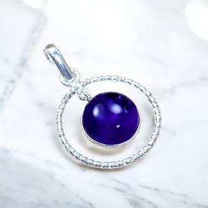 925 Sterling Silver Pendants With <b>Amethyst</b> Gemstone Pendant Silver Fine Wholesale Jewelry - Product Image 2