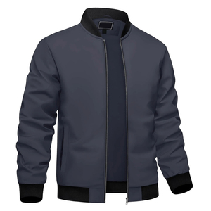 Men's Lightweight Waterproof Bomber Jacket Casual Basketball Jacket <b>Coat</b> with Pockets Windbreaker Style - Product Image 5