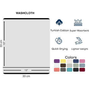 Wholesale Hotel Luxury Cotton <b>Washcloth</b> Set 13x13 Inch Reusable <b>Face</b> and Hand Towels Soft & Long-Lasting - Product Image 6