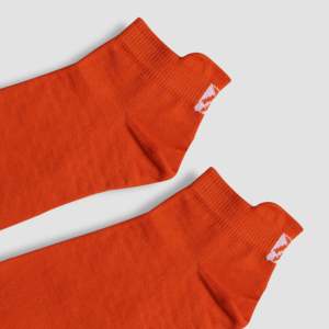 High Quality Sporty PowerCore Quarter <b>Socks</b> (Neon <b>Orange</b>) Jacquard Anti-Bacterial Diabetic Customizable Knitted Crew Ankle - Product Image 3