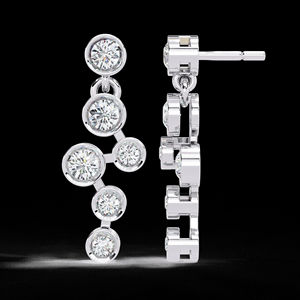 Bijoux luxueux sertis de diamants, style hip-hop, moissanite VVS, boucles d'oreilles en or massif 14 carats, vente en gros - Product Image 5