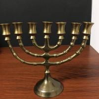Laiton Antique 7 Bras Chandelier Stand Vente Chaude Bougeoir Table Décoration Jérusalem Église Fournitures Menorah Bougeoir