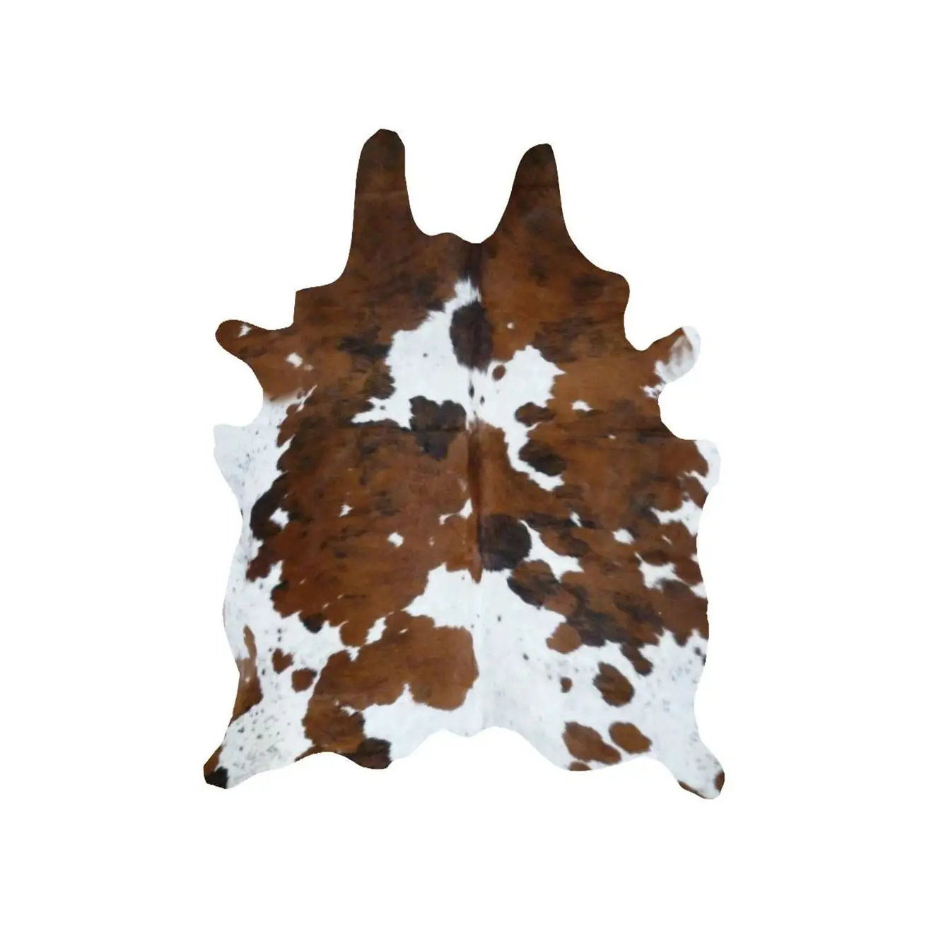 Alfombras de piel sintética artificial antideslizante Ins, alfombra de piel de vaca con forma Natural marrón blanco artificial