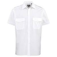 Camisa de Piloto Blanca Personalizada de Alta Calidad con Manga Larga y Dos Bolsillos Delanteros, Uniforme Profesional Informal de Excelente Calidad