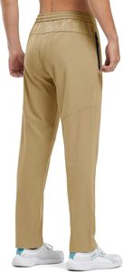 Pantalon de survêtement en toile léger pour hommes, style décontracté, délavé foncé, avec poches zippées, motif droit, pour l'entraînement sportif et la course à pied - Product Image 2